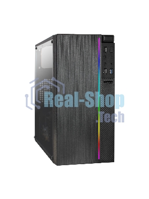 Компьютерный корпус Minitower ExeGate mEVO-9301-NPX400 (mATX, БП 400NPX с вент. 12см, с окном, 2хUSB+1хUSB 3.0, HD аудио, черный, с RGb подсветкой)