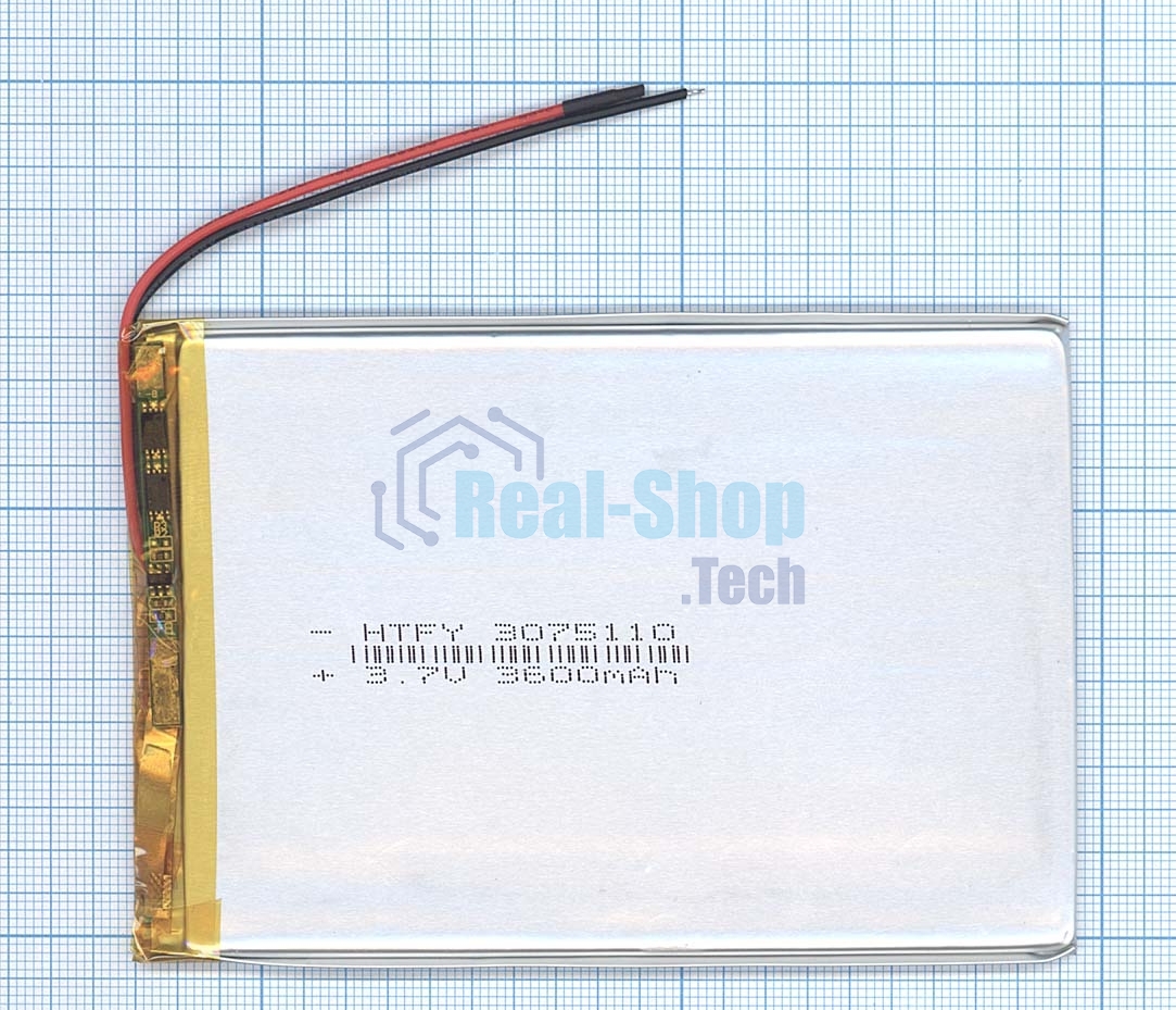 Аккумулятор Li-Pol (батарея) 3x75x110 мм 2pin 3.7V/3600mAh