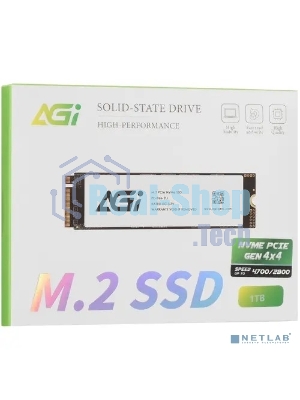 Накопитель SSD AGI AGI1T0G43AI818, 1Tb, PCIe 4.0 x4, M.2 2280, NVMe, R/W 4700/2800