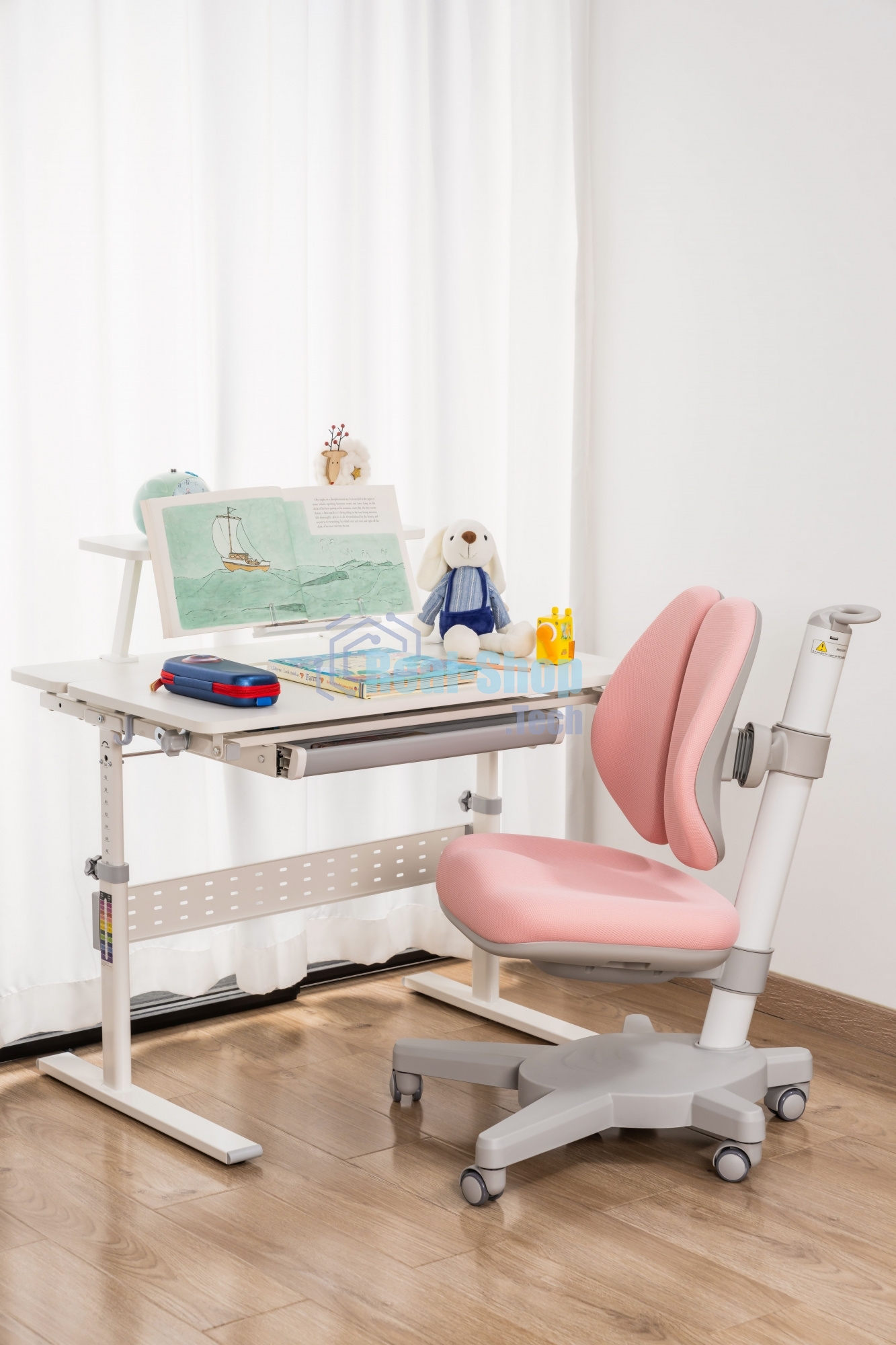 Кресло детское Cactus CS-CHR-3604PK розовый крестов. пластик серый