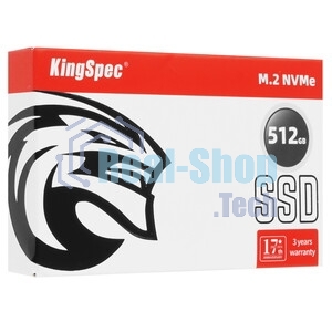 Накопитель SSD KingSpec NX-512, 512Gb, PCIe 3.0 x4, M.2 2280, NVMe, R/W 3400/3100