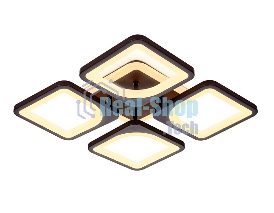 Потолочный светодиодный светильник FA442/4 CF кофе 78W 520*520*80 (ПДУ РАДИО 2.4G)