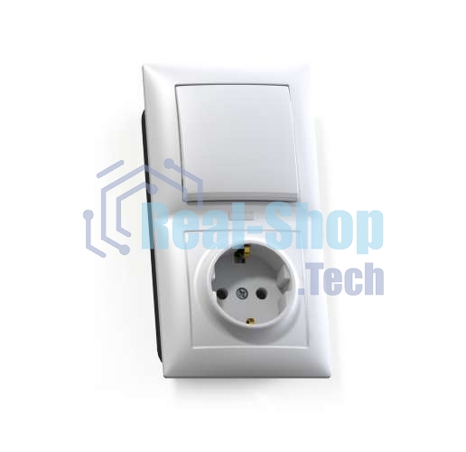 Блок Кунцево-Электро СП БКВР-420 Селена (1-кл. выкл. и индик.+ розетка с заземл.) белый