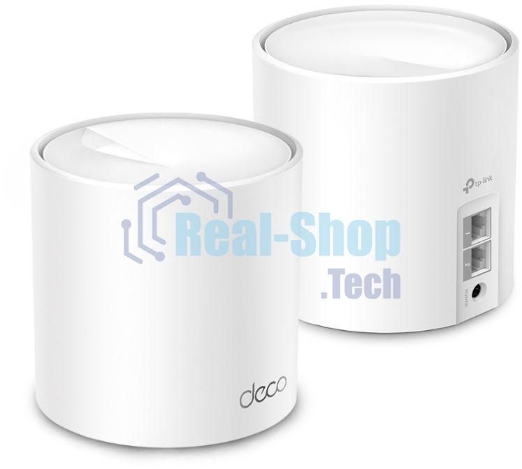 Бесшовный Mesh роутер TP-Link Deco X10 (DECO X10(2-PACK)) AX1500 10/100/1000BASE-TX белый (упак.:2шт)