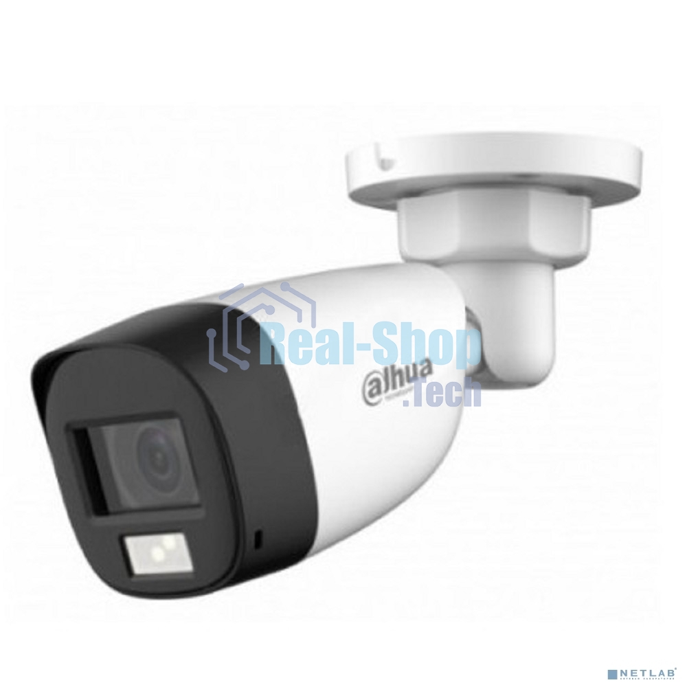 Уличная цилиндрическая HDCVI-видеокамера Dahua DH-HAC-HFW1200CLP-IL-A-0280B-S6 с интеллектуальной двойной подсветкой 2Мп, объектив 2.8мм, ИК 20м, LED 20м, IP67, корпус: металл, быстрый монтаж