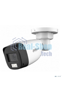 Уличная цилиндрическая HDCVI-видеокамера Dahua DH-HAC-HFW1200CLP-IL-A-0280B-S6 с интеллектуальной двойной подсветкой 2Мп, объектив 2.8мм, ИК 20м, LED 20м, IP67, корпус: металл, быстрый монтаж