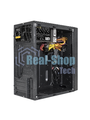 Компьютерный корпус Minitower ExeGate mEVO-9301-NPX400 (mATX, БП 400NPX с вент. 12см, с окном, 2хUSB+1хUSB 3.0, HD аудио, черный, с RGb подсветкой)