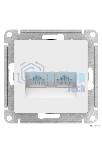 Розетка компьютерная двойная RJ45+RJ45, кат.5E, механизм, белый