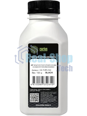 Тонер Cactus CS-THP9-100 черный флакон 100гр. для принтера HP W1470/CF237/CF281/CE390/CC364/CF214/C8543/Q5942