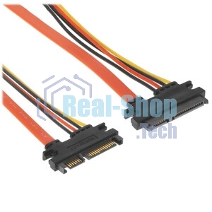 Кабель-удлинитель SATA Cablexpert CC-SATAMF-715-30CM, Sata 7+15pin, 30 см, пакет