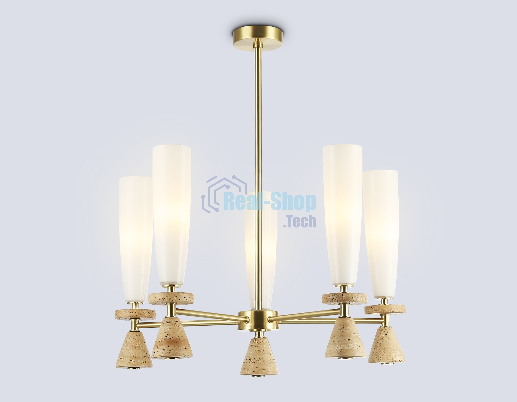 Люстра Ambrella light LH75371/5 GD/WH золото/белый G9*5 max 28W D600*675