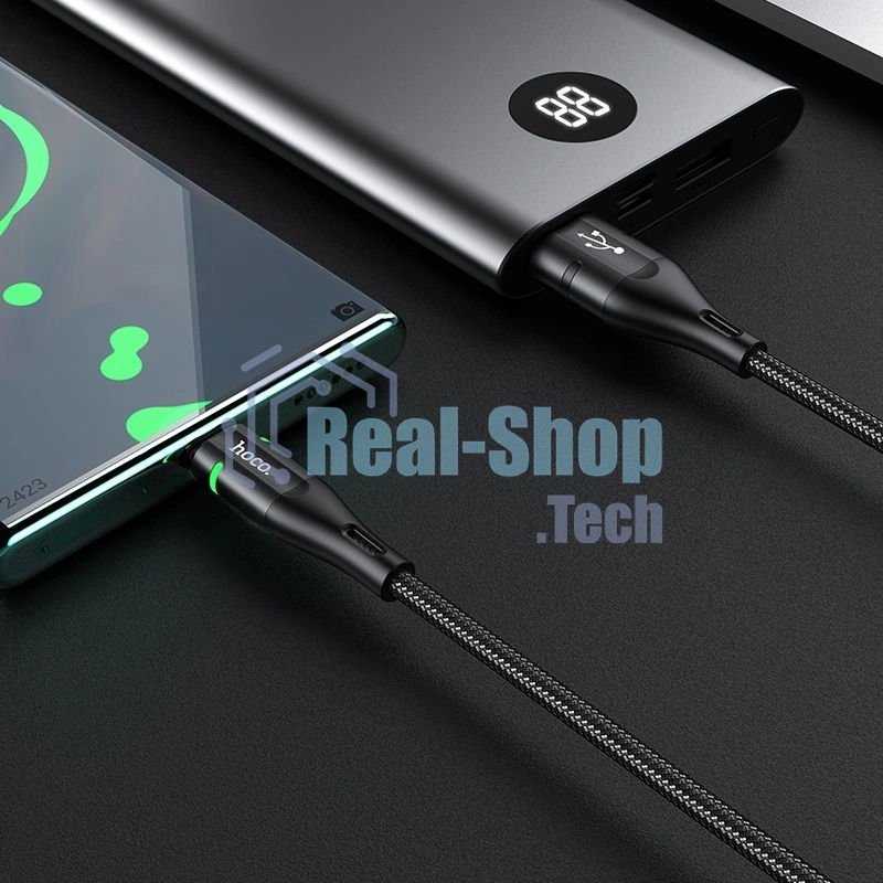 Кабель Hoco U93 Shadow Type-C USB (m)-USB Type-C (m) 1.2м черный коробка