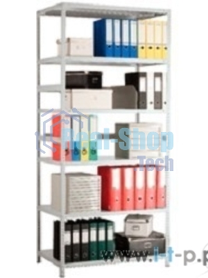 Металлические стеллажи Стеллаж MS 185/100х30/4 (Размеры внешние (ВхШхГ) 1850х1000х300 мм, 4 полки, с единой стойкой)