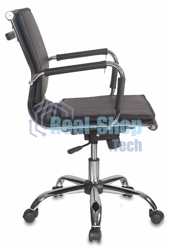 Кресло руководителя Бюрократ CH-993-Low/Black черный, низкая спинка, искусственная кожа, крестовина хром