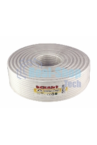 Кабель коаксиальный Rexant RG-6U+Cu, 75 Ом, Cu/Al/Cu, 64%, бухта 100 м, белый