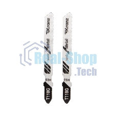 Пилка для электролобзика по металлу Kranz T118G 76 мм 25 зубьев на дюйм 0,9-1,2 мм (2 шт./уп.)