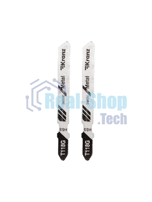 Пилка для электролобзика по металлу Kranz T118G 76 мм 25 зубьев на дюйм 0,9-1,2 мм (2 шт./уп.)