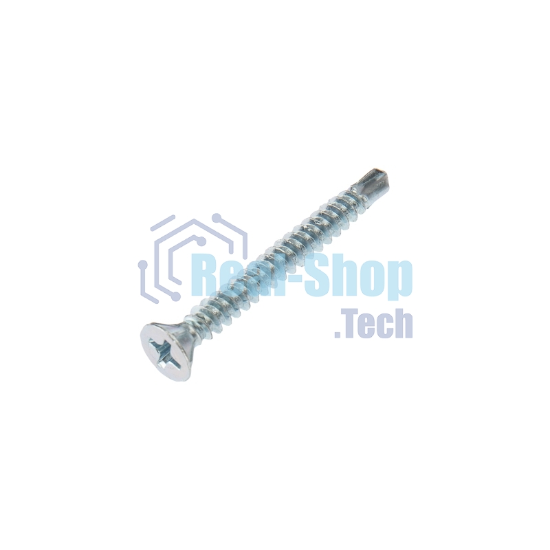 Саморез оконный Kranz сверло, 3.9х35, белый цинк, пакет (20шт.)