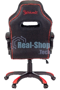 Кресло игровое A4TECH Bloody GC-250, на колесиках, искусственная кожа/ткань, черный/красный