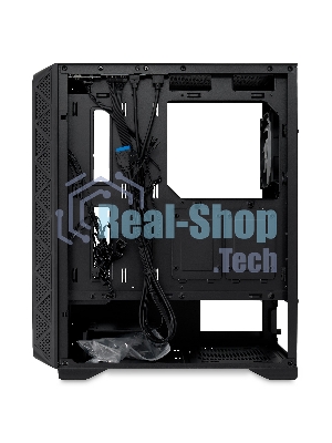 Компьютерный корпус HSPD M521, Mesh Mid Tower, черный, slide TG, 0.45 SPCC, 4x120мм ARGb ATX, mATX, mITX 160/330/184мм 2x2.5