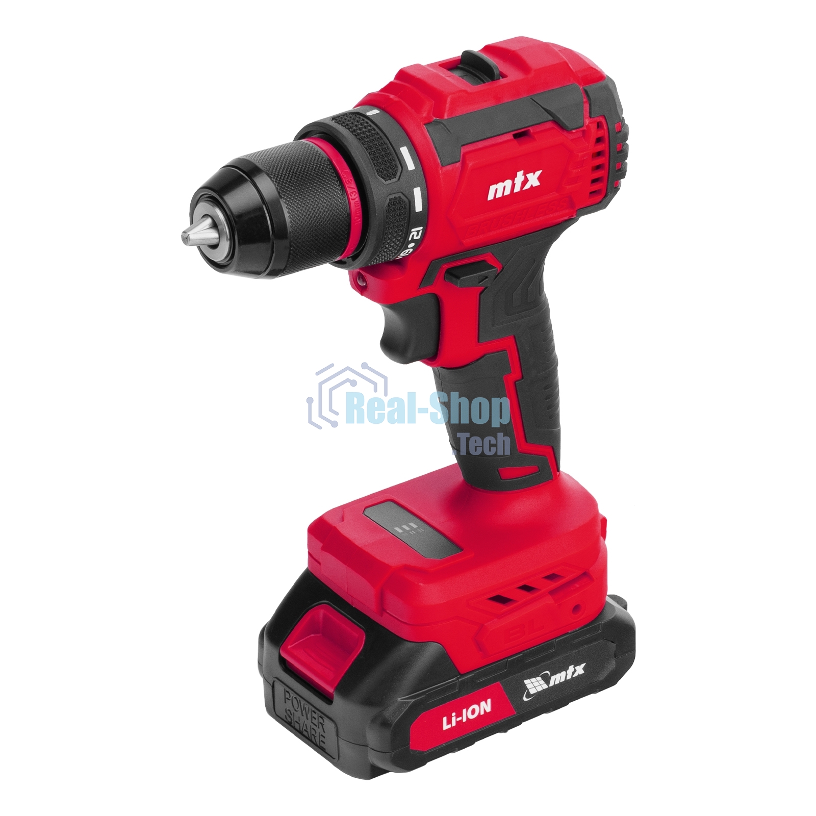 Дрель-шуруповерт MTX CDS-BL-20, 20 В, 2 Ач, 50 Нм, бесщеточный