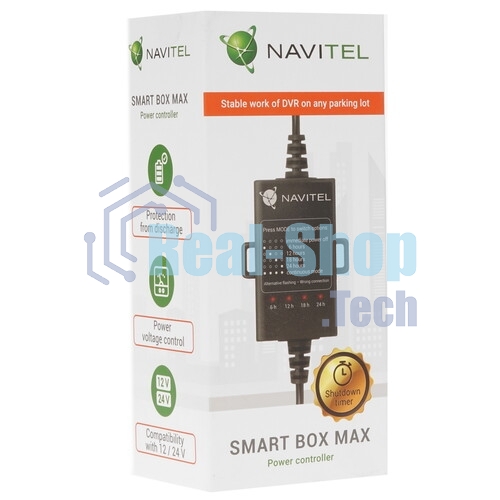 Контроллер питания Navitel Smart Box Max черный 4.5м Вход 1240 В, выход 5В 2А, защита от разряда аккумулятора, таймер (упак.:1шт)