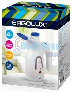 Отпариватель Ergolux ELX-GS01-С35 белый/синий, 800 Вт, 98 г/мин, 200 мл