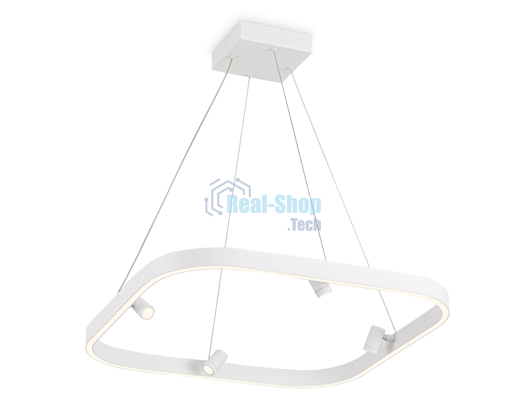 Подвесной светодиодный светильник Ambrella light FL5802/1+4 WH белый 50W 3000K/4200K/6400K 600*600*1200 (без ПДУ)
