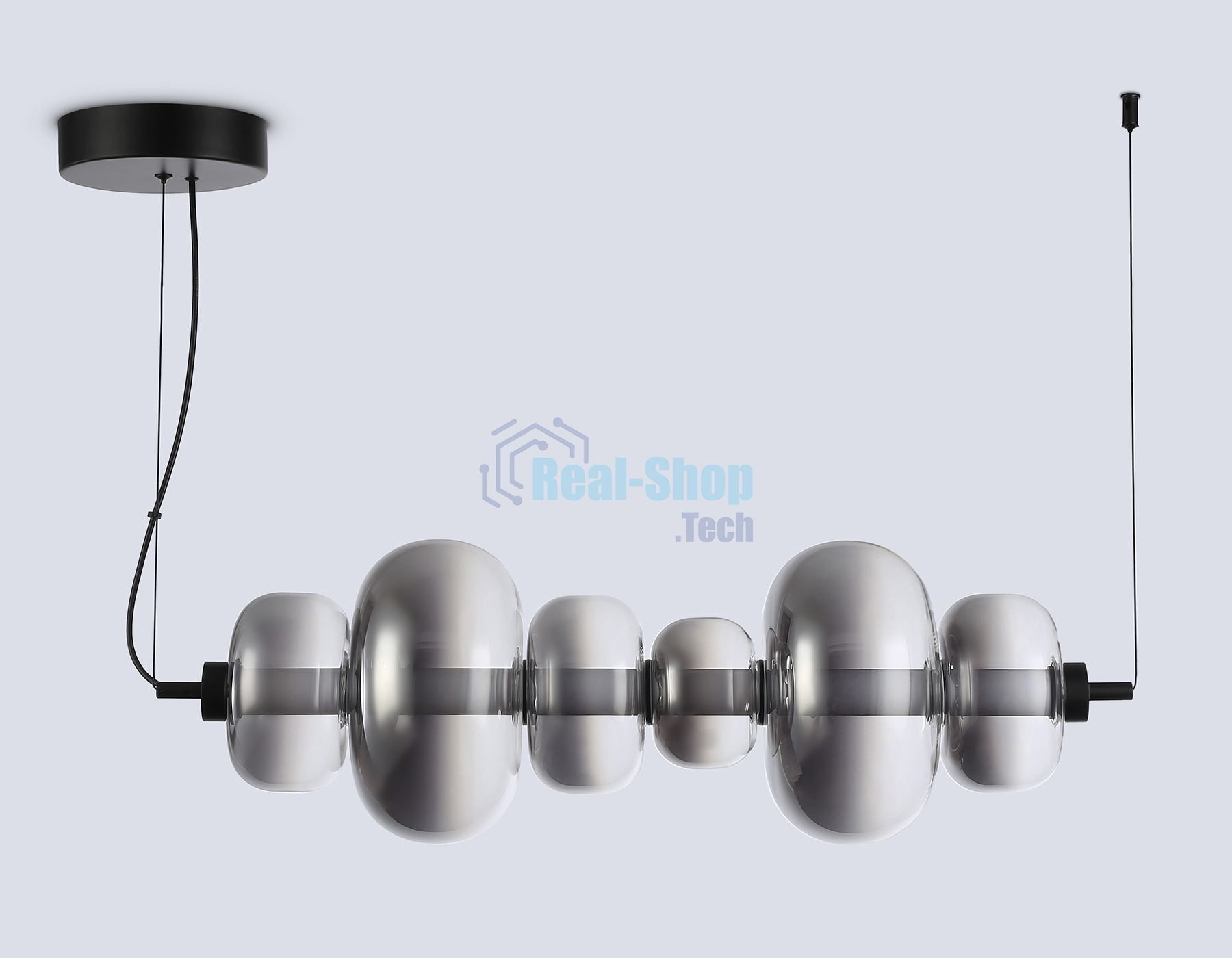 Подвесной светодиодный светильник Ambrella light LH11072 BK/SM черный/дымчатый 36W 3000K 745*230*230