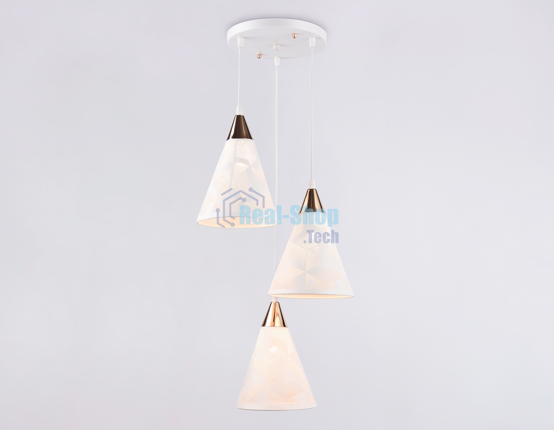 Светильник Ambrella light TR8433/3 WH/FGD белый/золото E27/3 max 40W D360*800