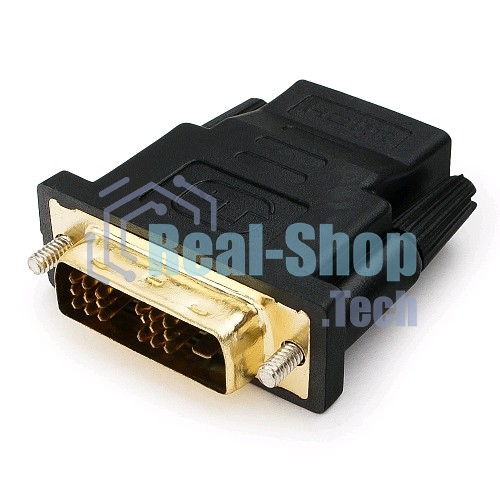 Переходник Cablexpert HDMI-DVI 19F/19M золотые разъемы, пакет, черный (A-HDMI-DVI-2)