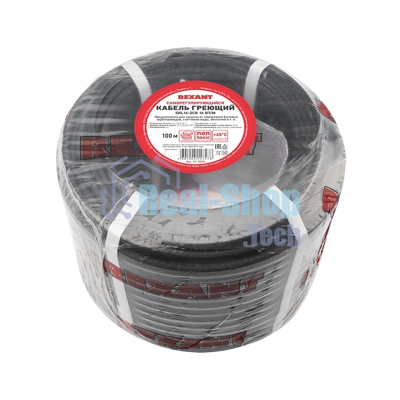 Кабель греющий саморегулирующийся Rexant экранированный SRL16-2CR (16 Вт/1 м), 100 м