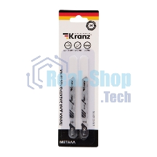 Пилка для электролобзика по металлу Kranz T118G 76 мм 25 зубьев на дюйм 0,9-1,2 мм (2 шт./уп.)