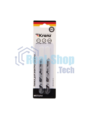 Пилка для электролобзика по металлу Kranz T118G 76 мм 25 зубьев на дюйм 0,9-1,2 мм (2 шт./уп.)