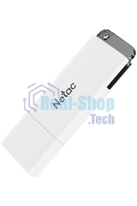 Флешка USB Netac U185, 64Gb, USB 2.0, NT03U185N-064G-20WH, с колпачком, пластиковая белая