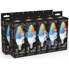 Лампа светодиодная Свеча Gauss 6W E14 RGbW+димирование LED 1/10/100