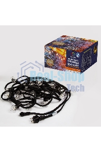 Гирлянда Neon-night LED Galaxy Bulb String 10м, черный каучук, 30 лампx6 LED теплый белый, влагостойкая IP65