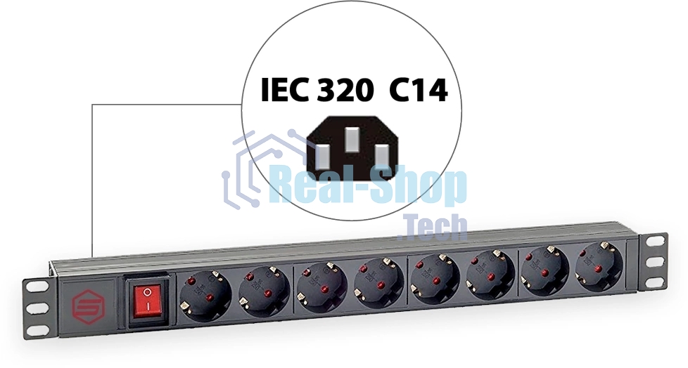 Блок распределения питания Sysmatrix PD 0802.000 гор.размещ. 8xSchuko базовые 16A C14