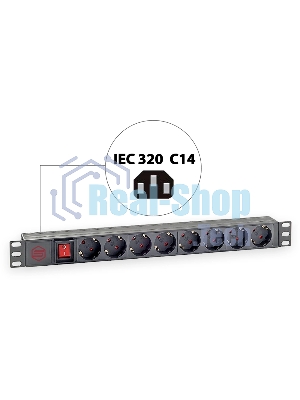 Блок распределения питания Sysmatrix PD 0802.000 гор.размещ. 8xSchuko базовые 16A C14