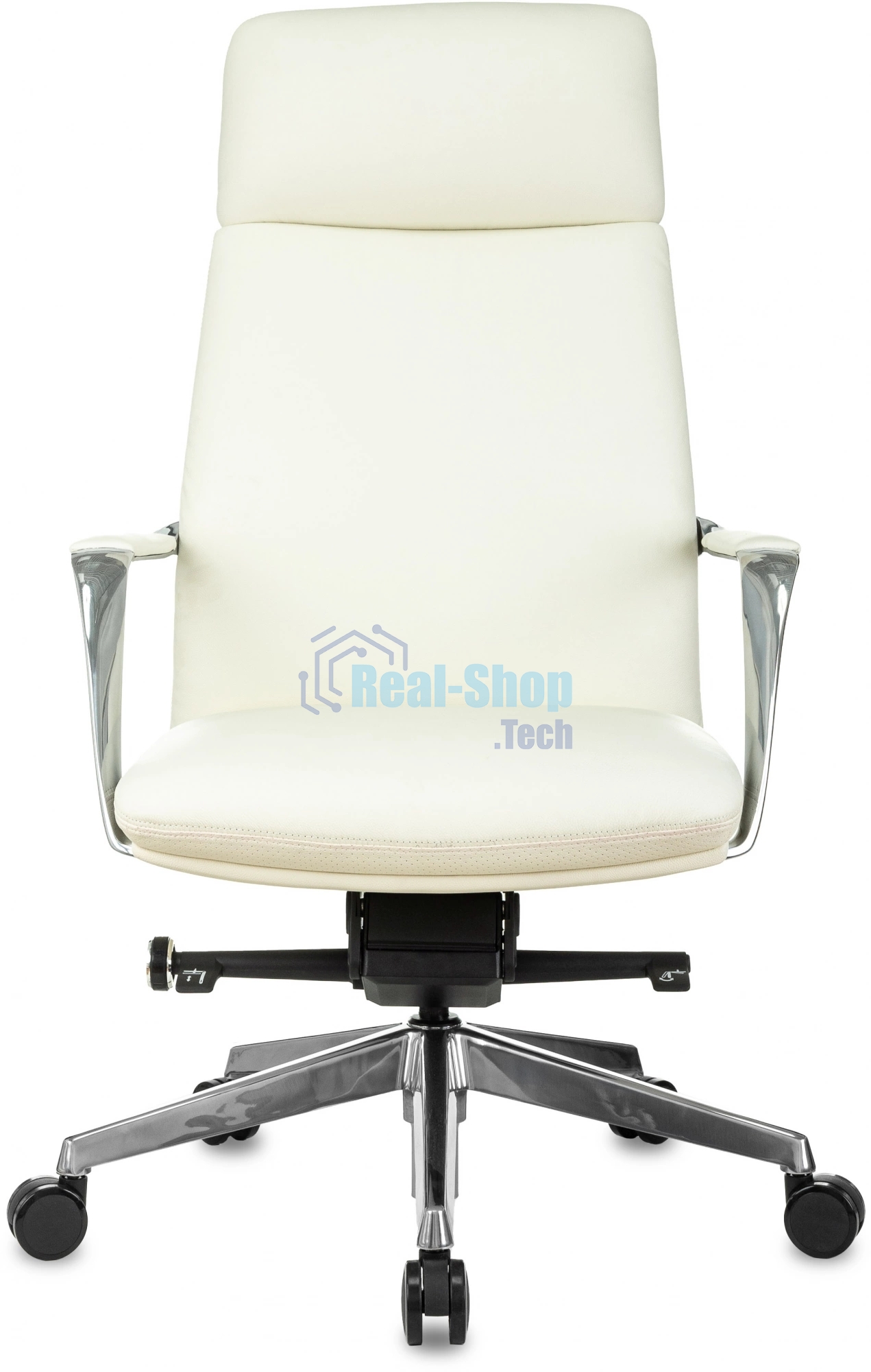 Кресло руководителя Бюрократ VEGA белый, кожа, крестов. алюминий