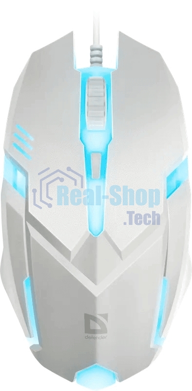 Мышь проводная Defender Cyber MB-560L белый, 1200 dpi, USB, кнопки - 3