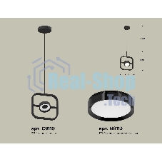Светильник Ambrella light XB9119100 SBK/PBK черный песок/черный полированный GX53 (C9119, N8113)