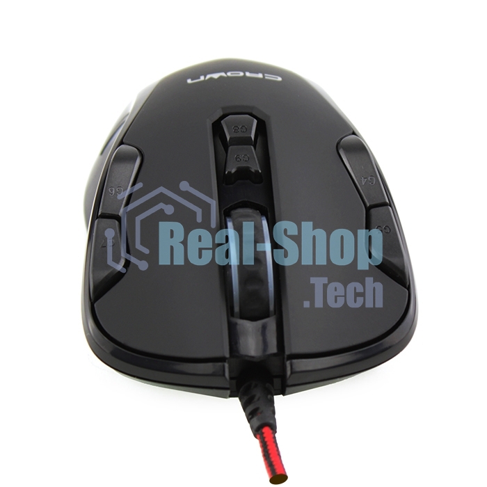 Мышь проводная Crown Gaming CMXG-804 черный, 2000 dpi, USB, кнопки - 9