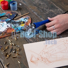 Набор паяльник-выжигатель Rexant/19 насадок/ПРОФИ 220V/30 Вт/ZD-972A