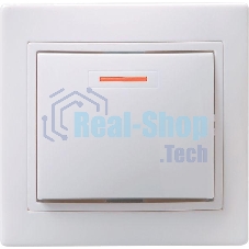 Выключатель 1-кл. СП КВАРТА с инд. 10А IP20 ВС10-1-1-КБ белый ИЭК EVK11-K01-10-DM