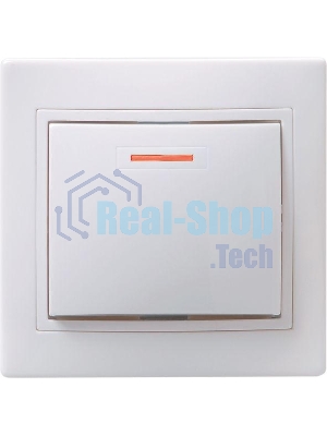 Выключатель 1-кл. СП КВАРТА с инд. 10А IP20 ВС10-1-1-КБ белый ИЭК EVK11-K01-10-DM