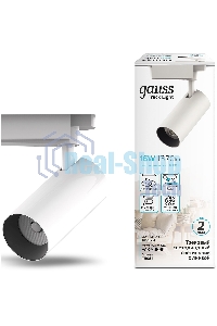 Светильник Gauss трековый цилиндр 16W 1680lm 4000K 180-220V IP20 65x206мм белый LED 1/40