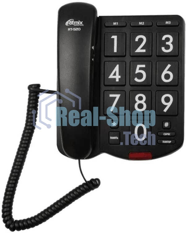 Телефон проводной Ritmix RT-520 черный