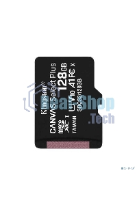 Флеш карта Kingston 128Gb micSDXC Canvas Select Plus 100R A1 C10 Single Pack w/o ADP EAN: 740617299076
