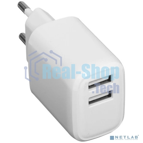 Сетевое зарядное устройство Cablexpert MP3A-PC-58, 10.5Вт, 2.1А, 2хUSB, белый, пакет